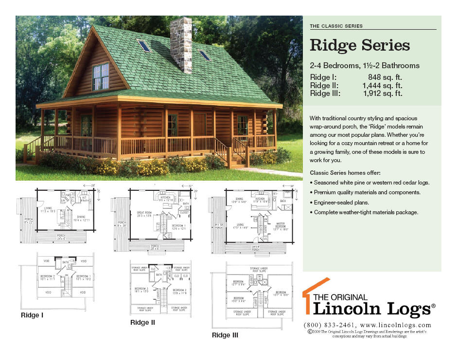 Log Home Floorplan Ridge Series The Original Lincoln Logs